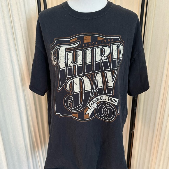 Port and Company Tops - Third Day Farewell Tour Black Short Sleeve Tee with Graphic Design